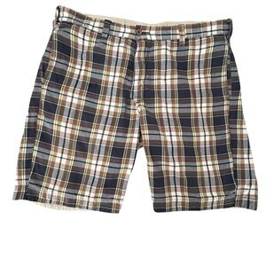 Tailor Vintage Reversible Madras Shorts Size 36 Indian Cotton Plaid